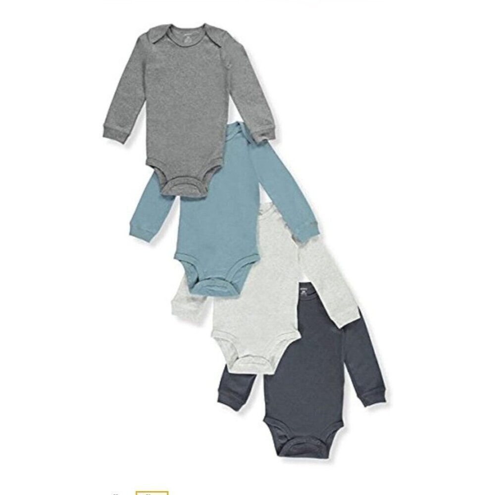 Carter's NWT (4) Baby 18 mo One Piece Long Sleeve Snap Bodysuits